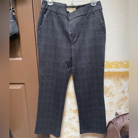 Democracy Pants - Democracy Brown Plaid High Rise straight Leg Crop Pants size 8
